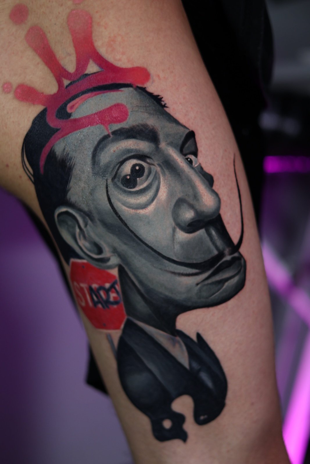 Salvador Dali — tattoo by Rauf Asgarov